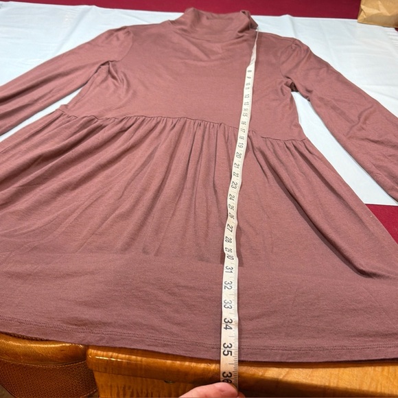 Peruvian Connection BROWN Nicole TURTLE NECK DRESS long Sleeves Flowy Women’s S - Picture 6 of 16
